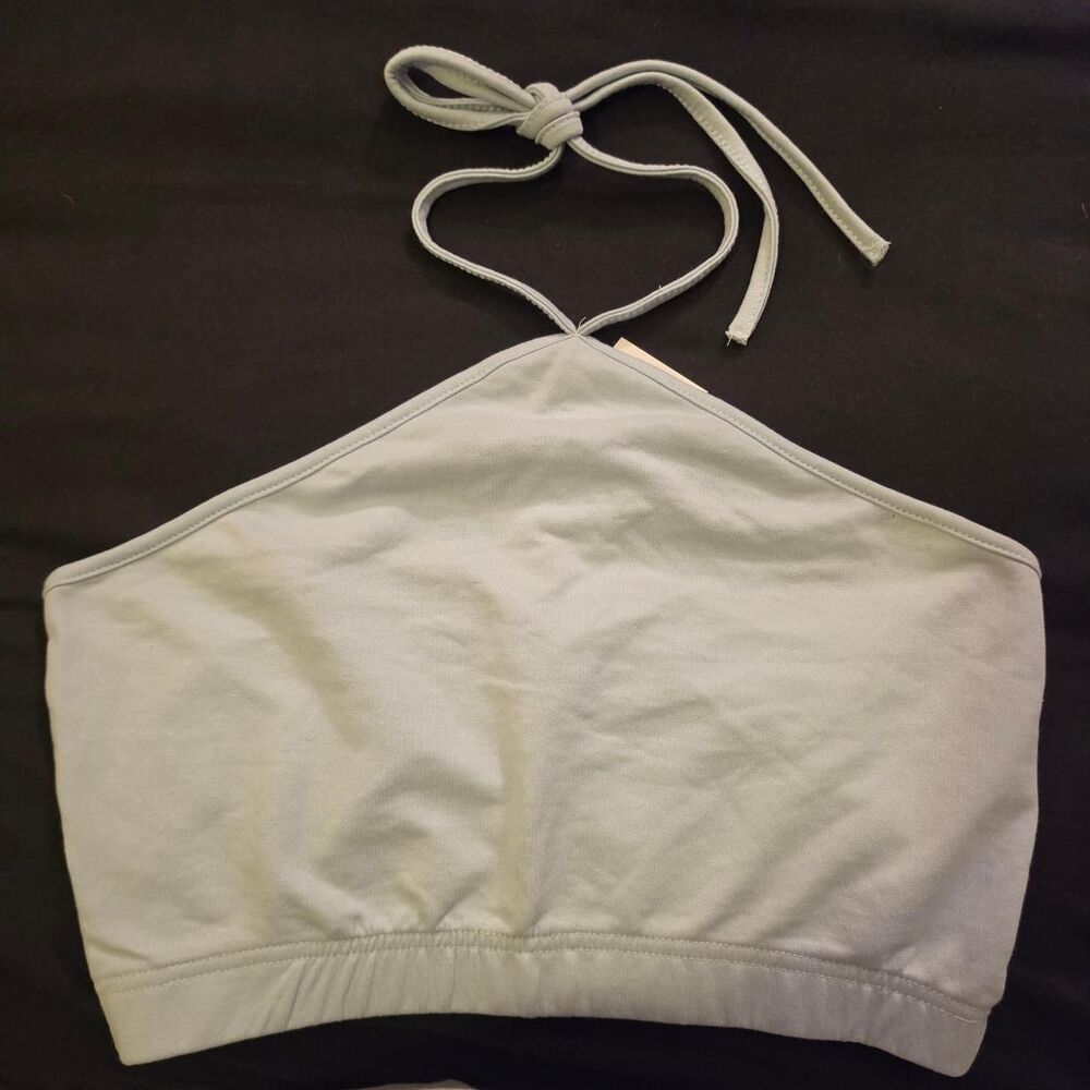 Refuge Women's Blue Halter Crop Top NWT